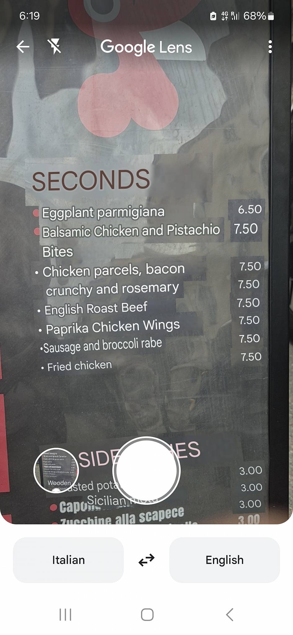 Menu di Rosticceria Pollo Gigante 