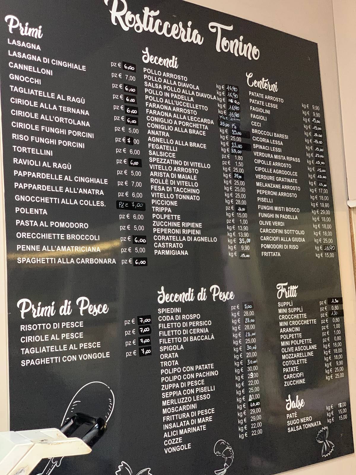 Menu di Rosticceria Tonino 