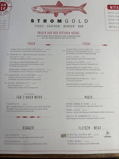 Menu de Stromgold Das Fischrestaurant Warnemünde