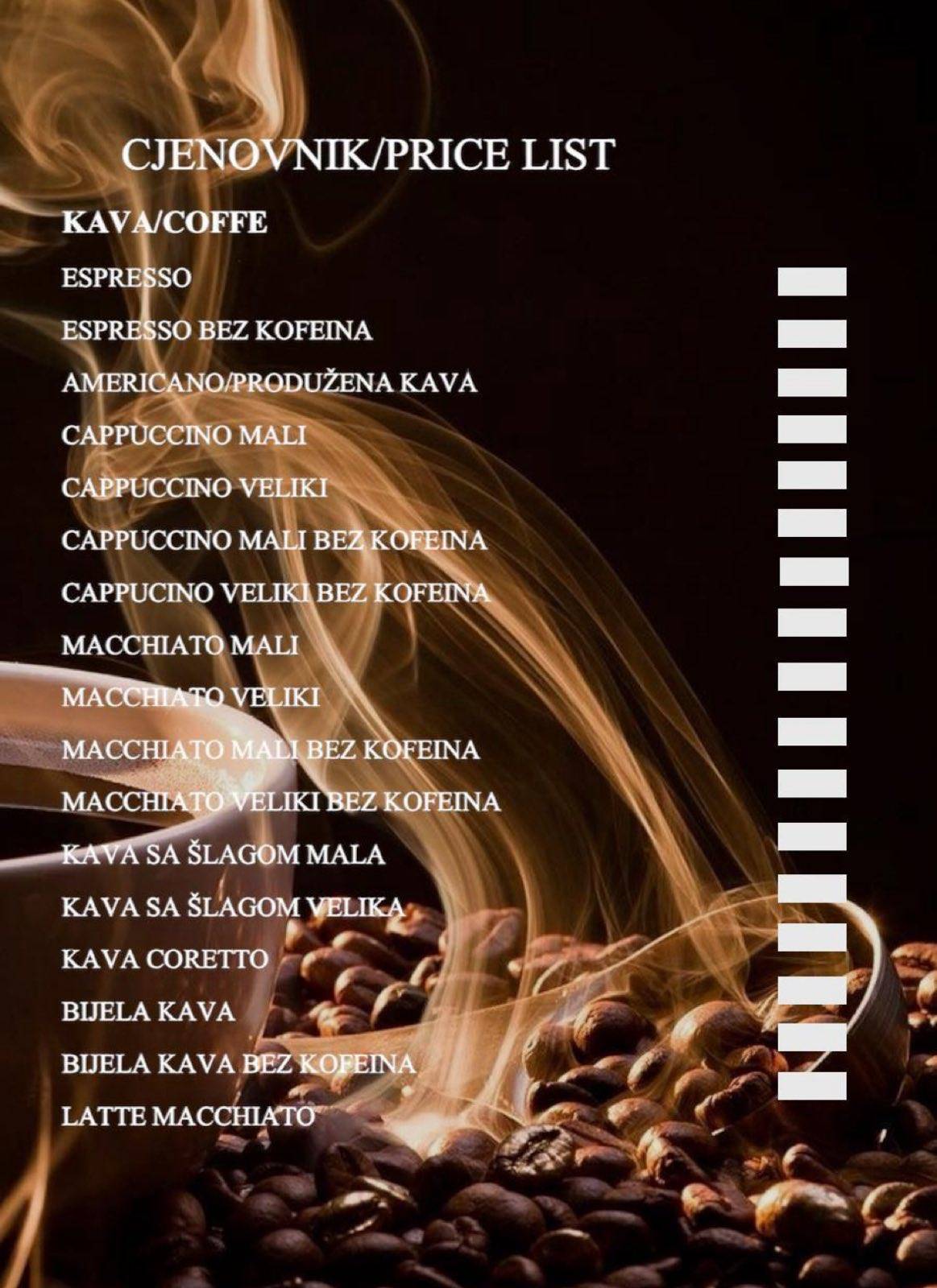 Menu de Marcone Kaffe Bar