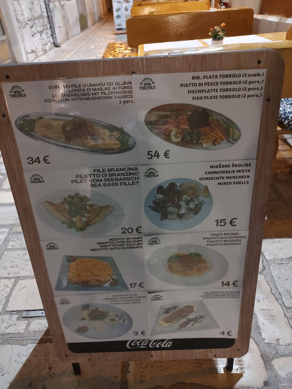 Menu di Torkolo restaurant 
