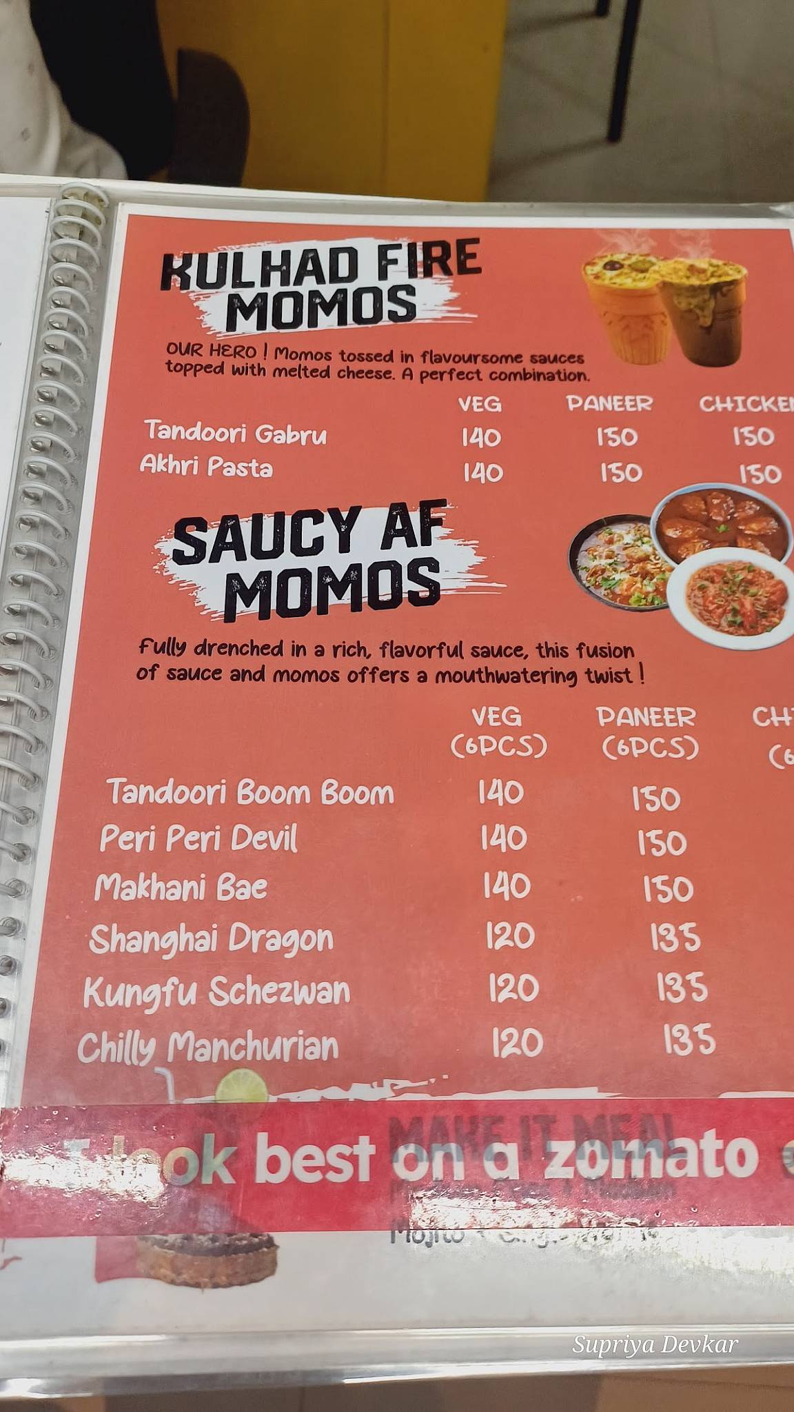 Rowdy Momo Cafe menu