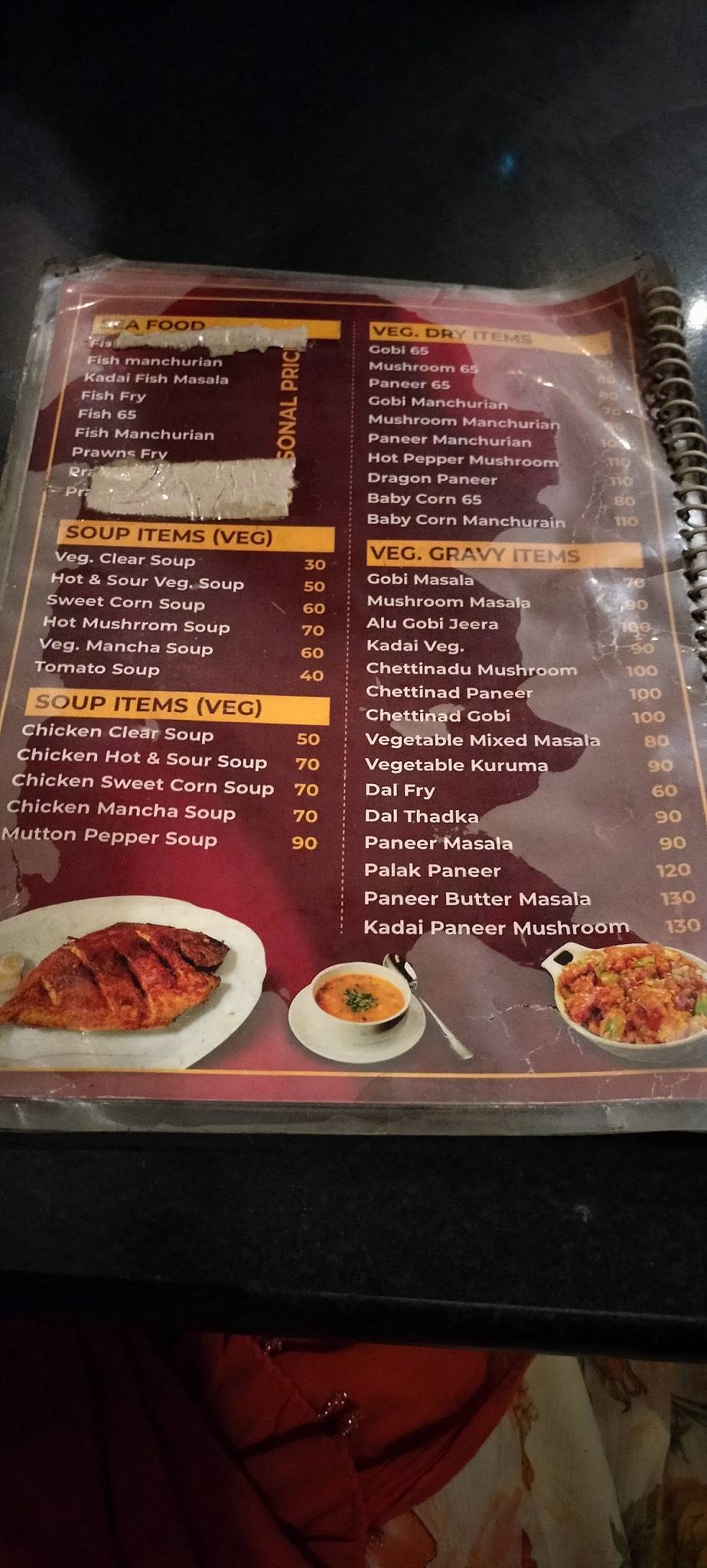 Royal biriyani and fast food menu