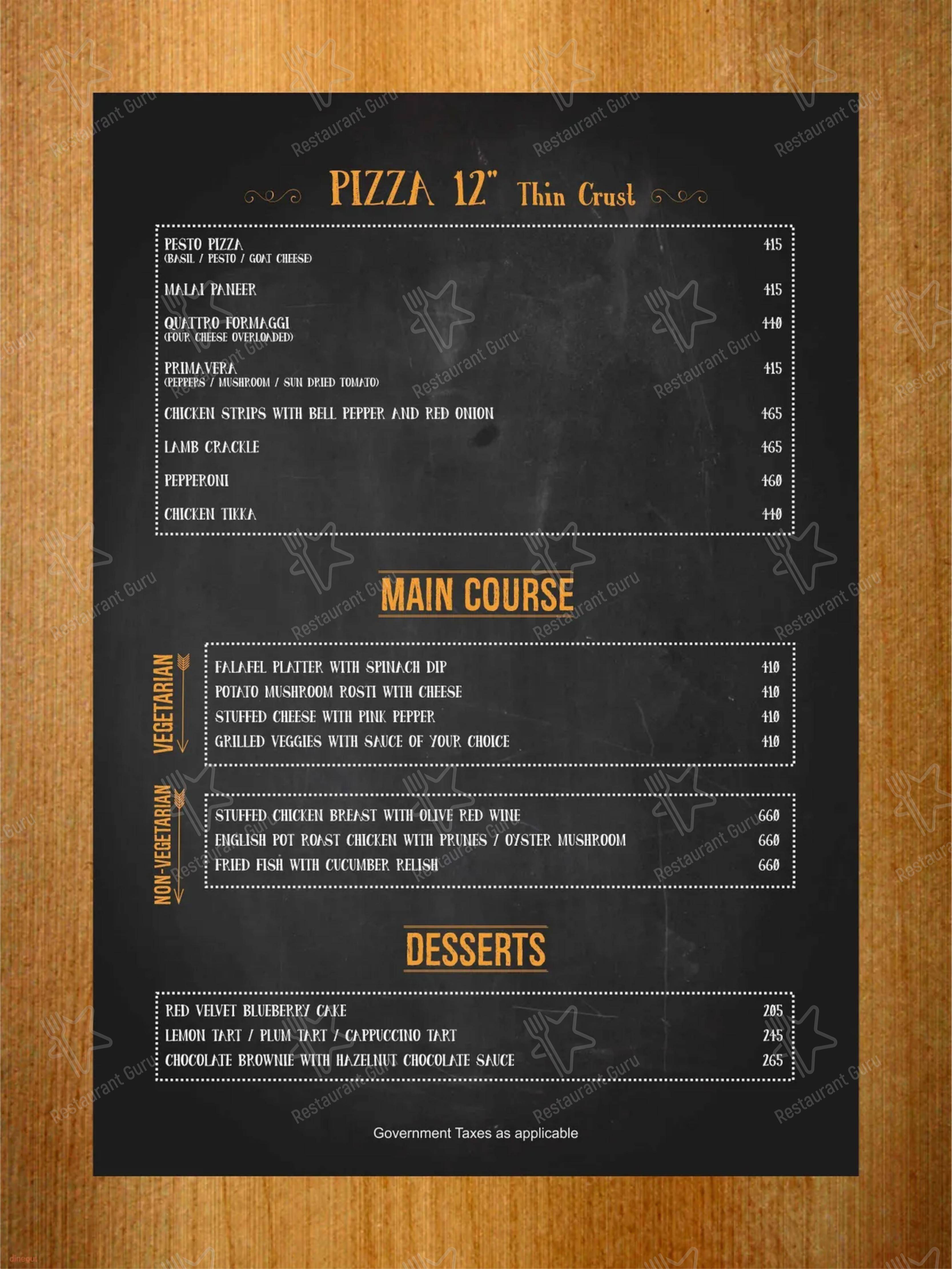 Rustique - Cafe & Bar - Menu