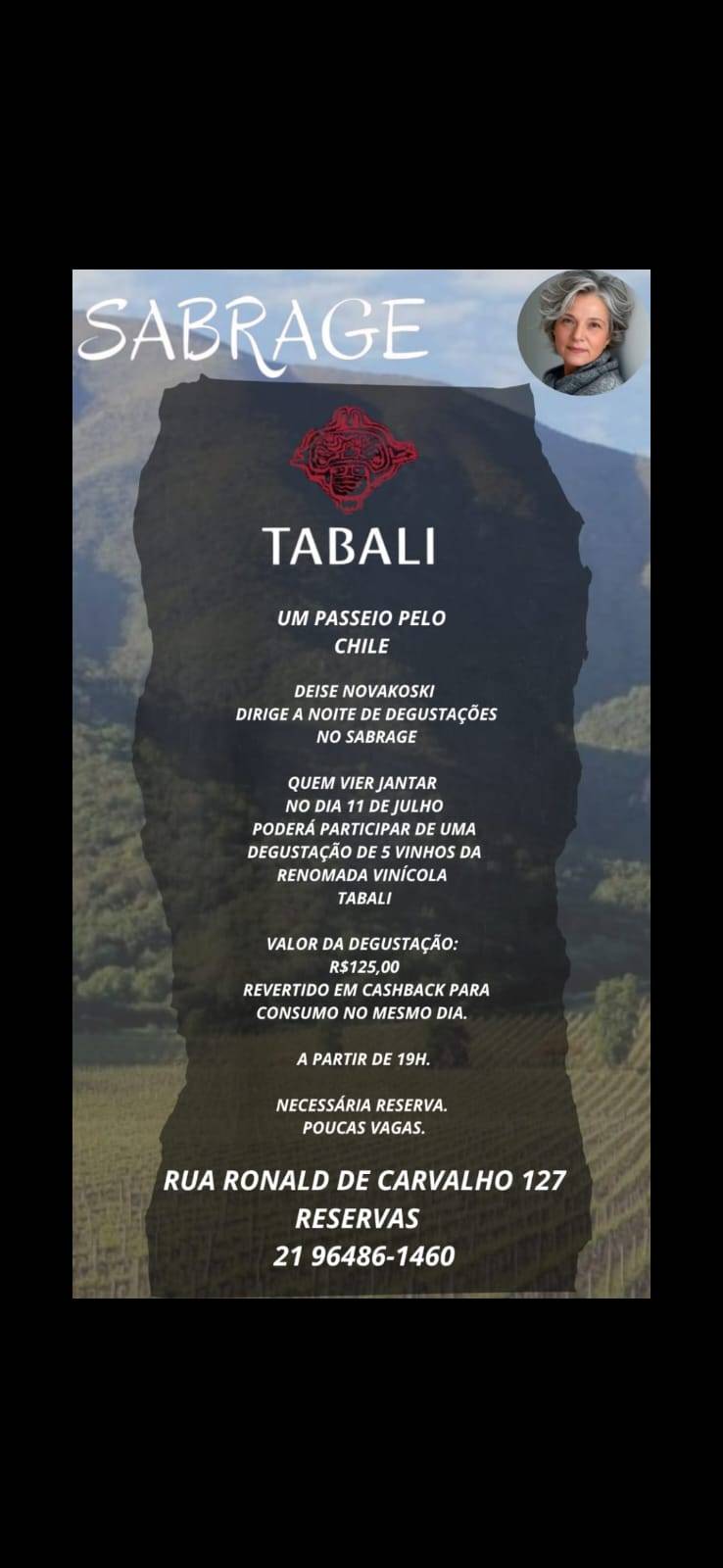 Sabrage cardápio