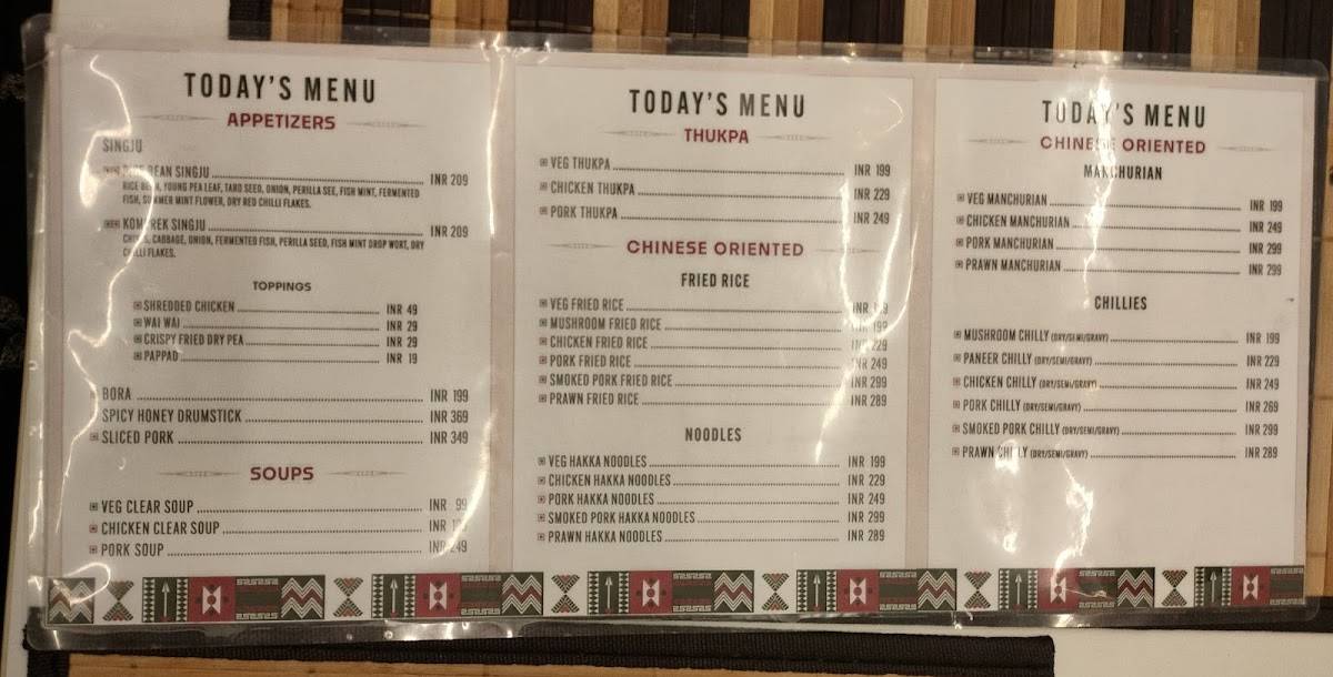 SINGJU,Juhu Tara Road menu