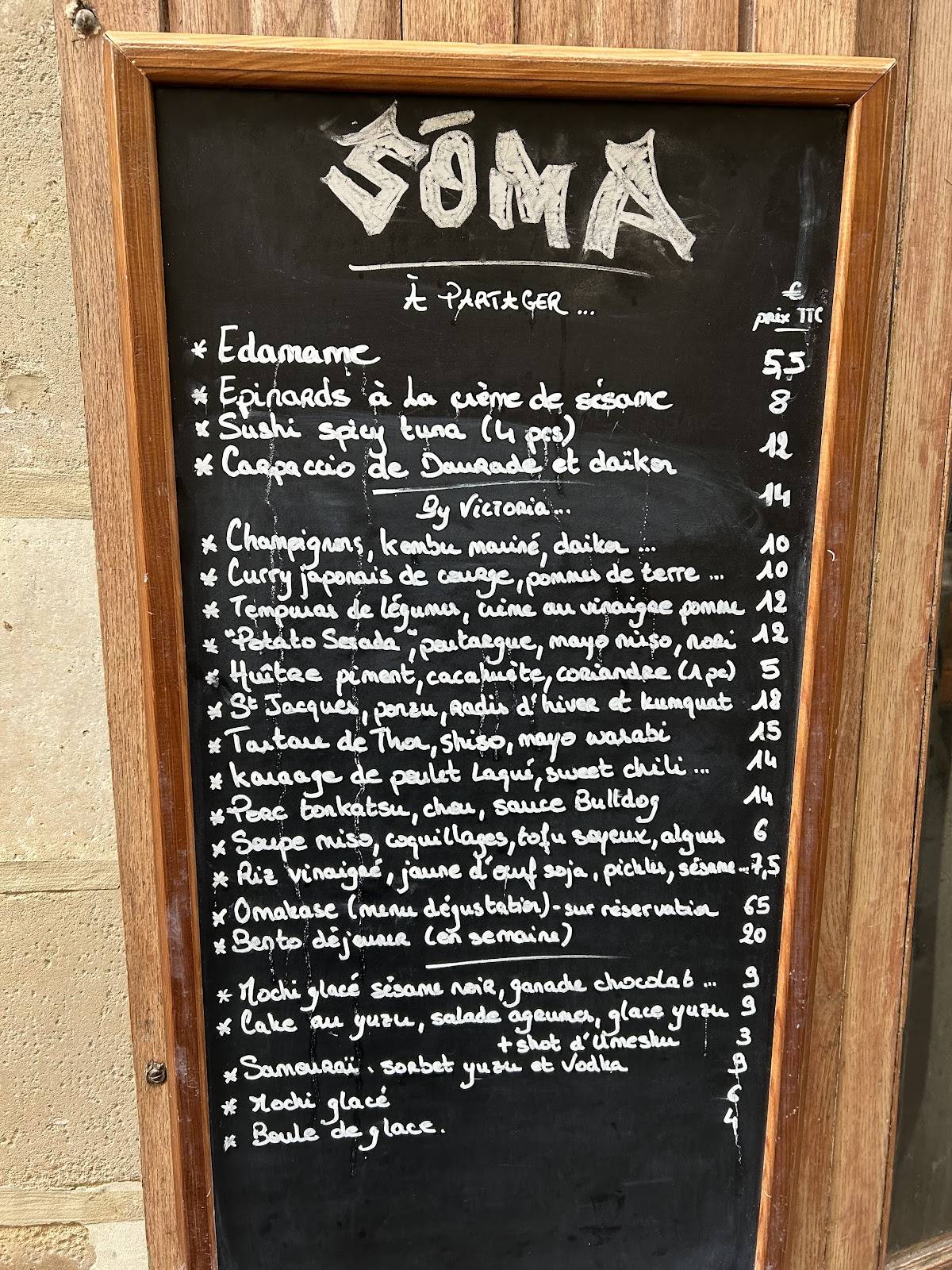 Menu de Le soma (Saintonge)