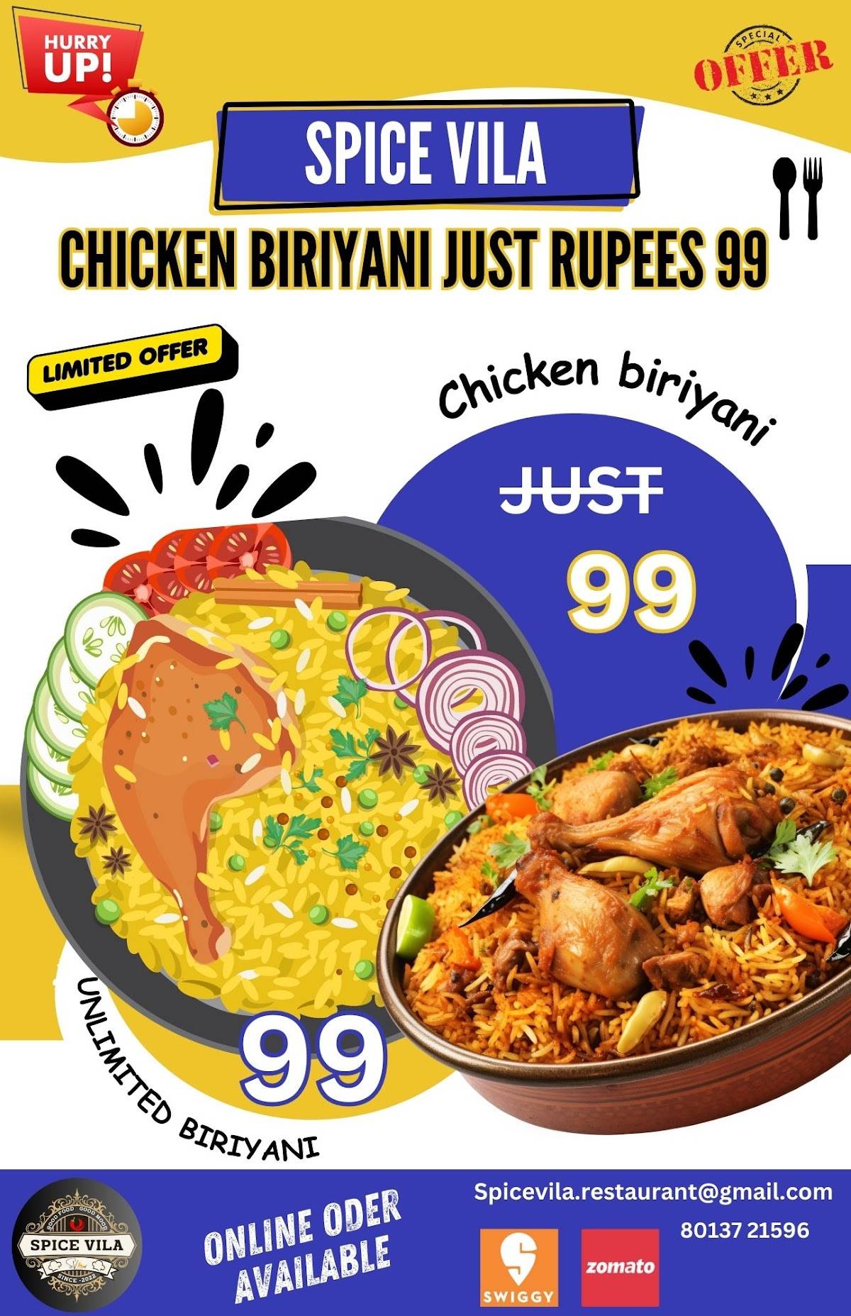 SPICE VILA menu