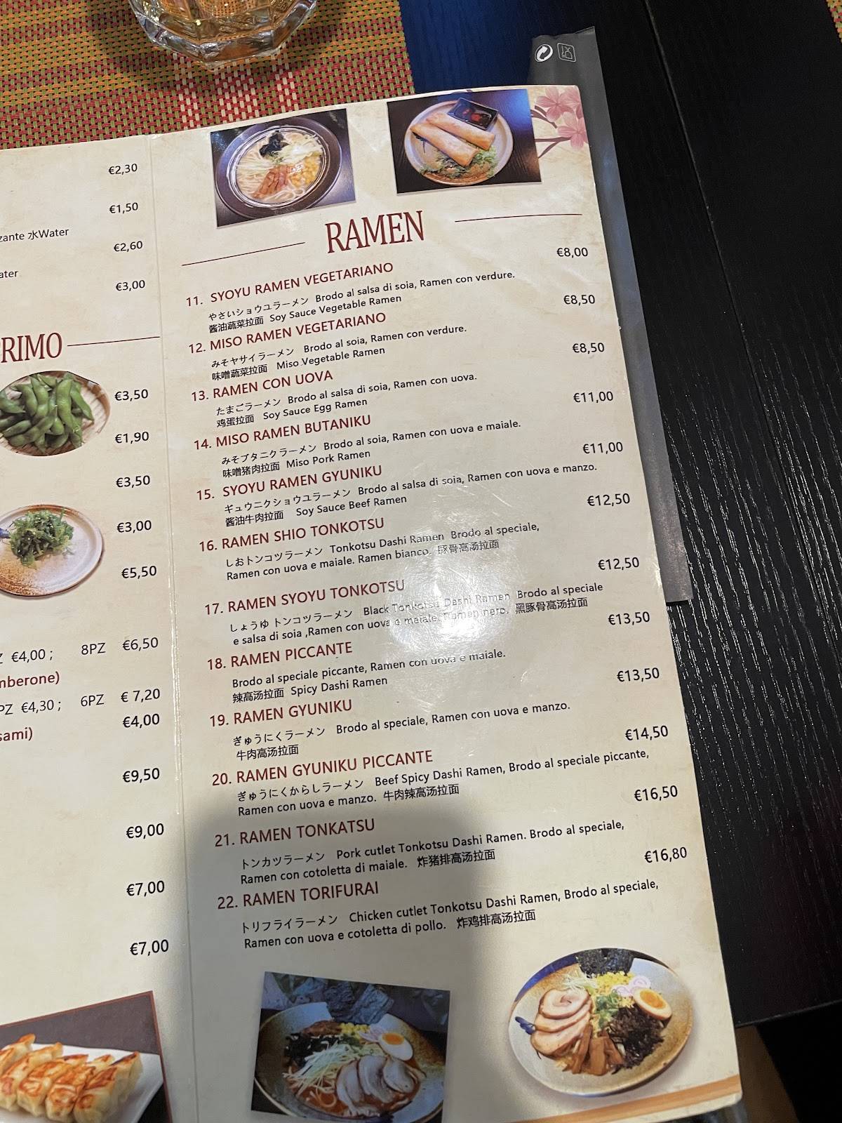 Menu di Sakura Ramen 