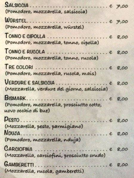 Menu di Sale e olio 