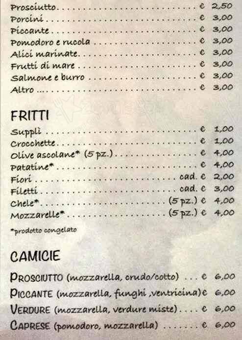 Menu di Sale e olio 