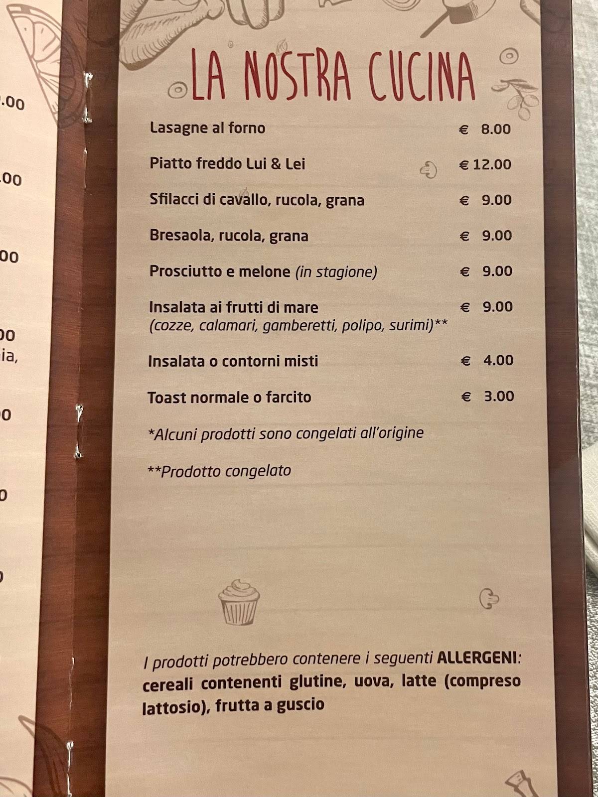 Menu di Pizzeria Ristorante Lui E Lei 
