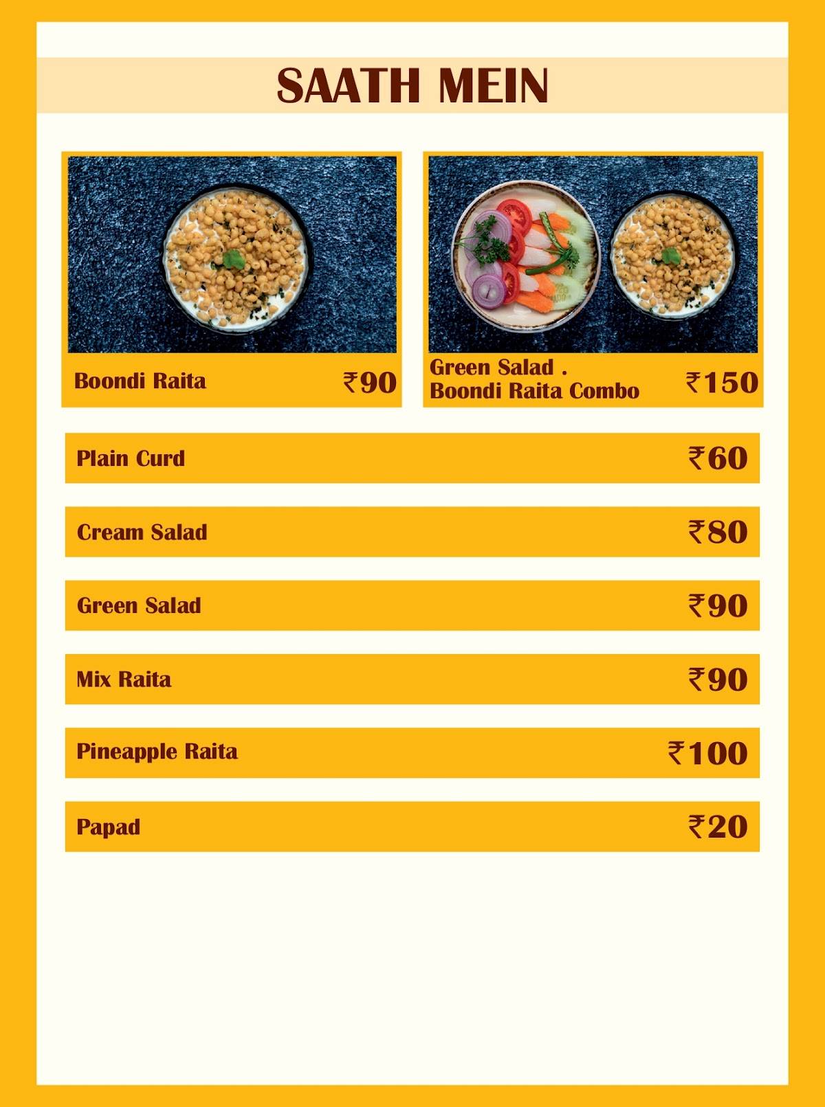 Sandoz Restaurant - Paschim Vihar menu