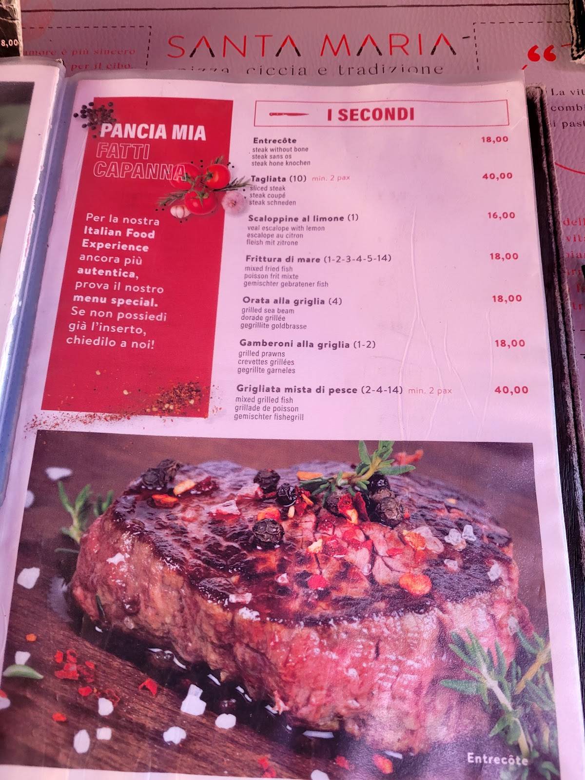 Menu di Santa Maria Pizza,Ciccia E Tradizione 