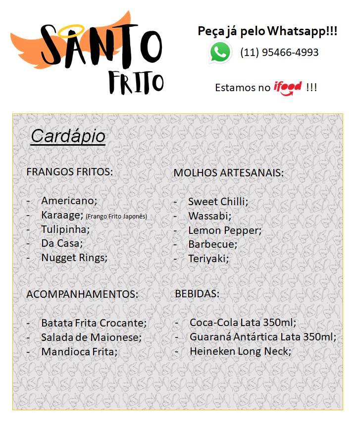 Santo Frito cardápio