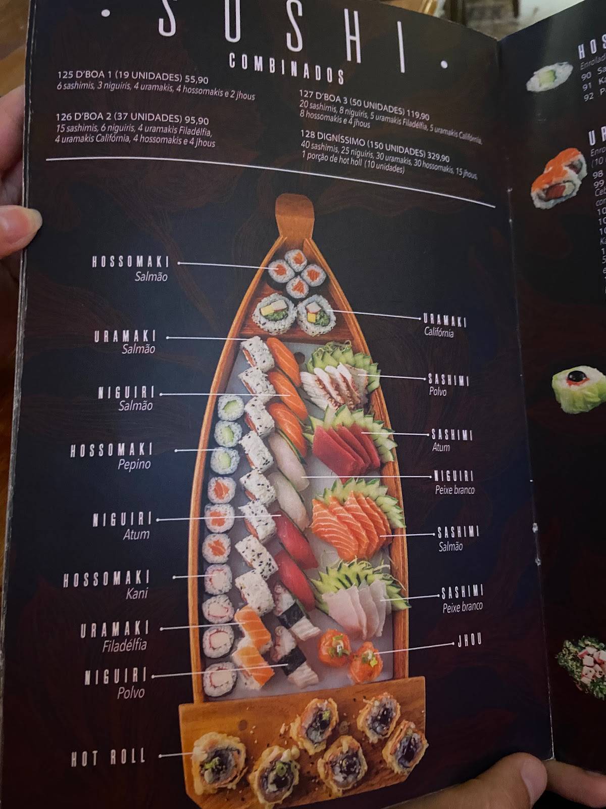 D'Boa Sushi cardápio
