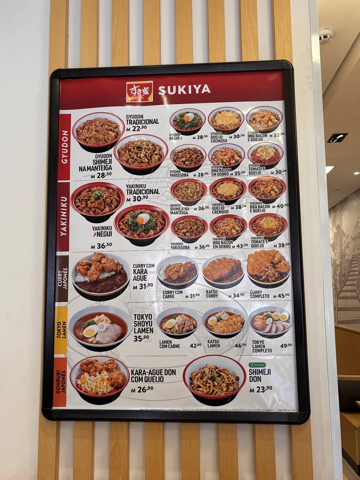 Sukiya Liberdade cardápio