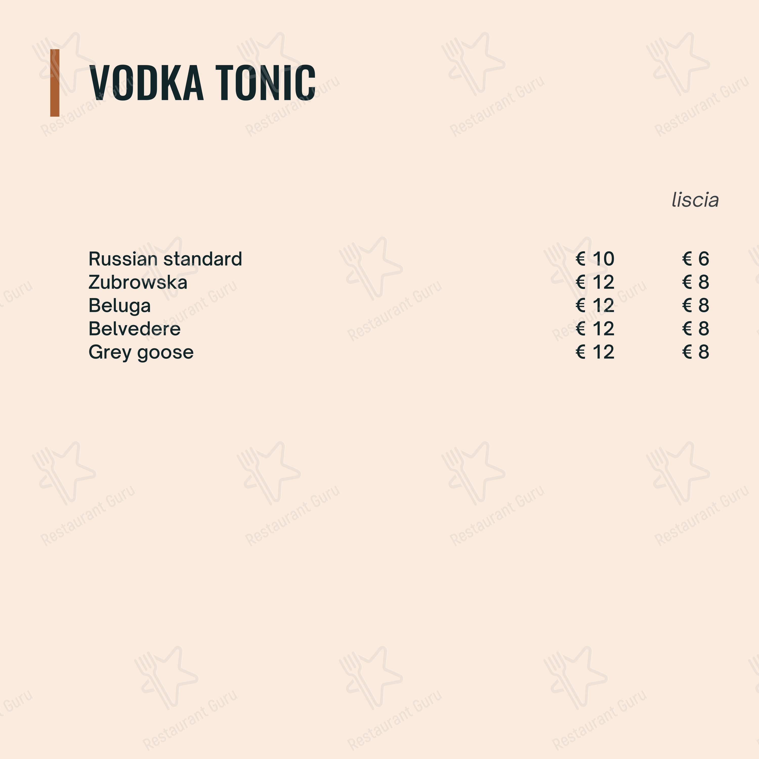 Sapori Solari - La Bisteccheria in Bari - Menu