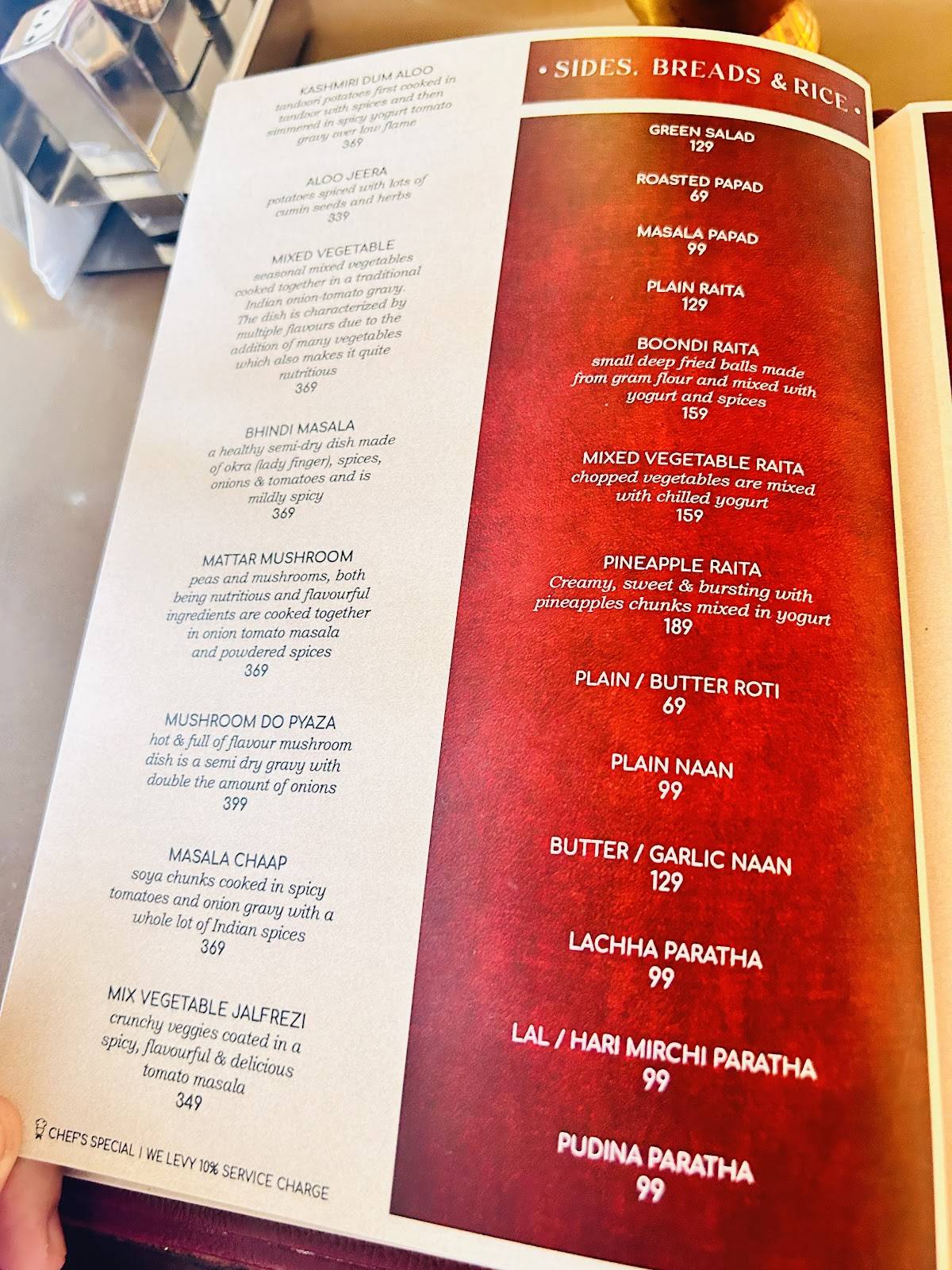 Sarvasya menu
