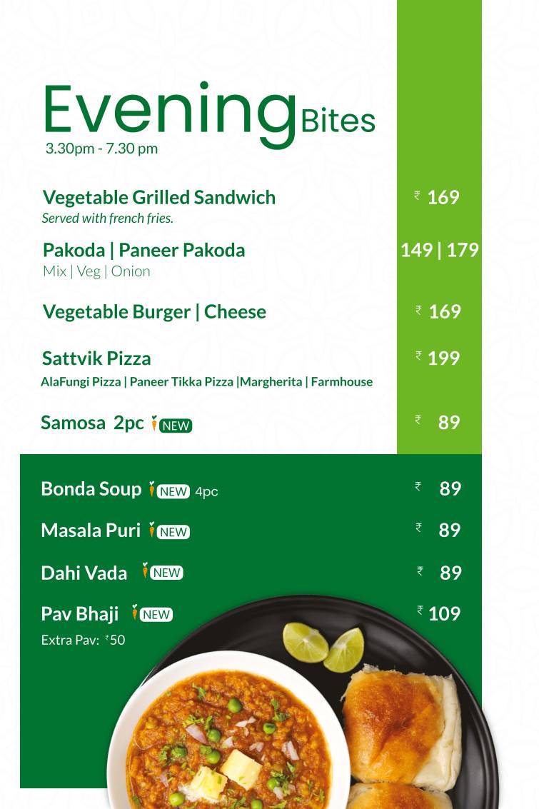Sattvik - A Vegetarian Delight menu