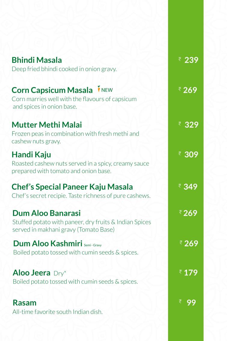Sattvik - A Vegetarian Delight menu
