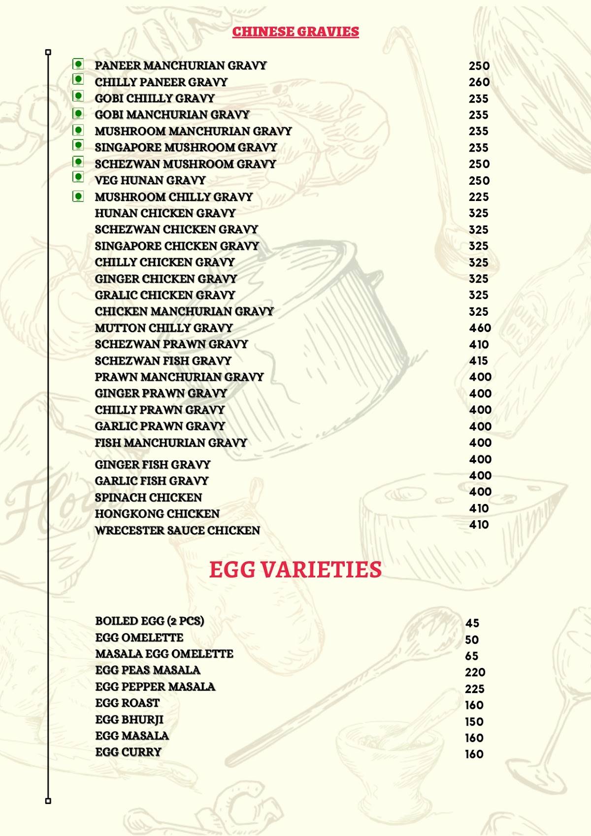 Savoury Seashell menu