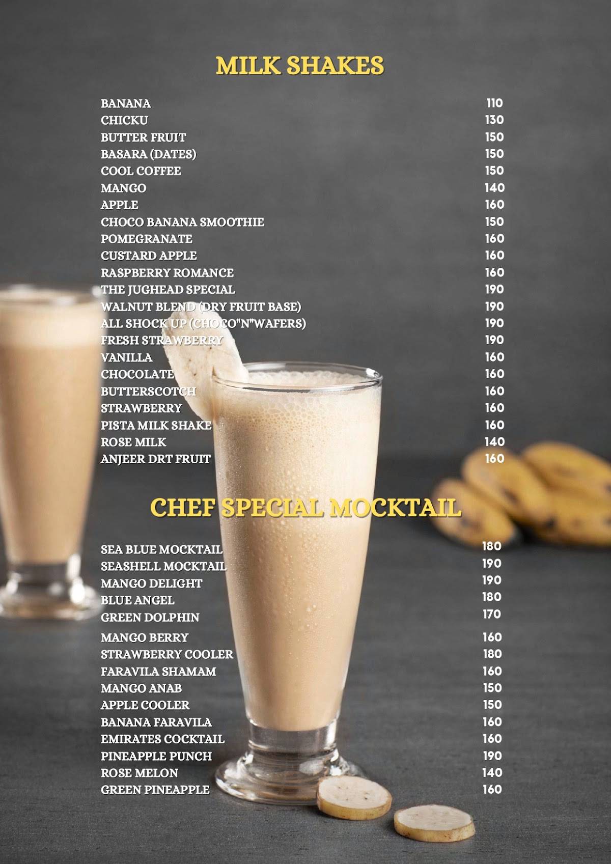 Savoury Seashell menu