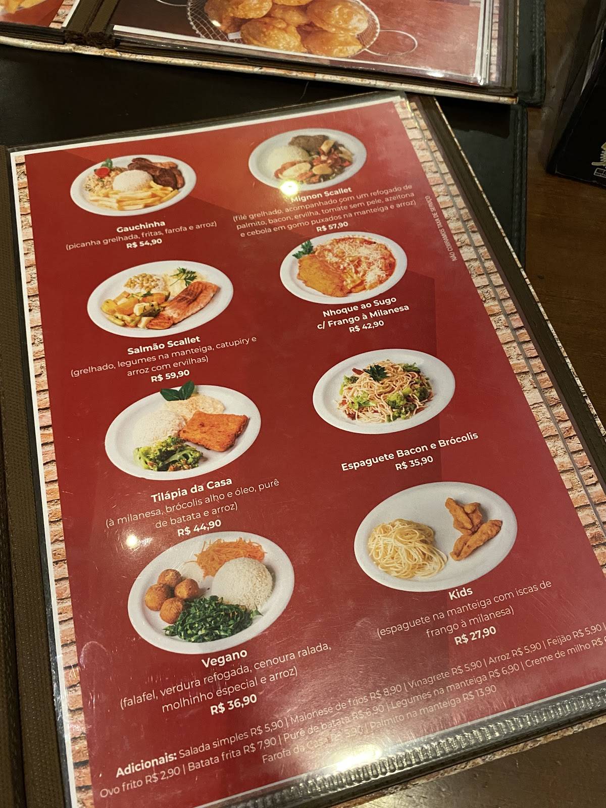 Scallet Restaurante e Pizzaria cardápio