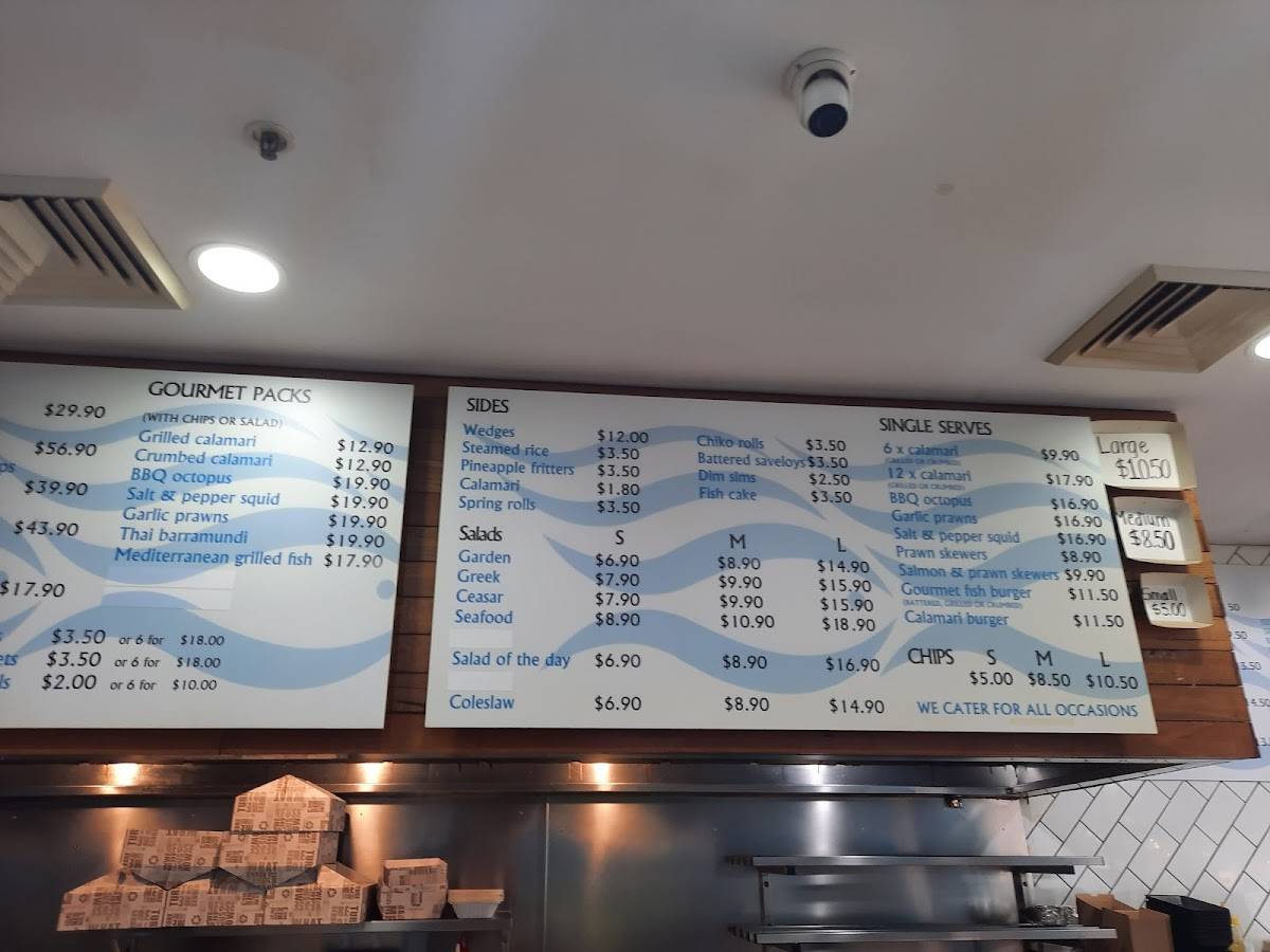 Menu at Sea Salt Fish & Chips restaurant, Greystanes