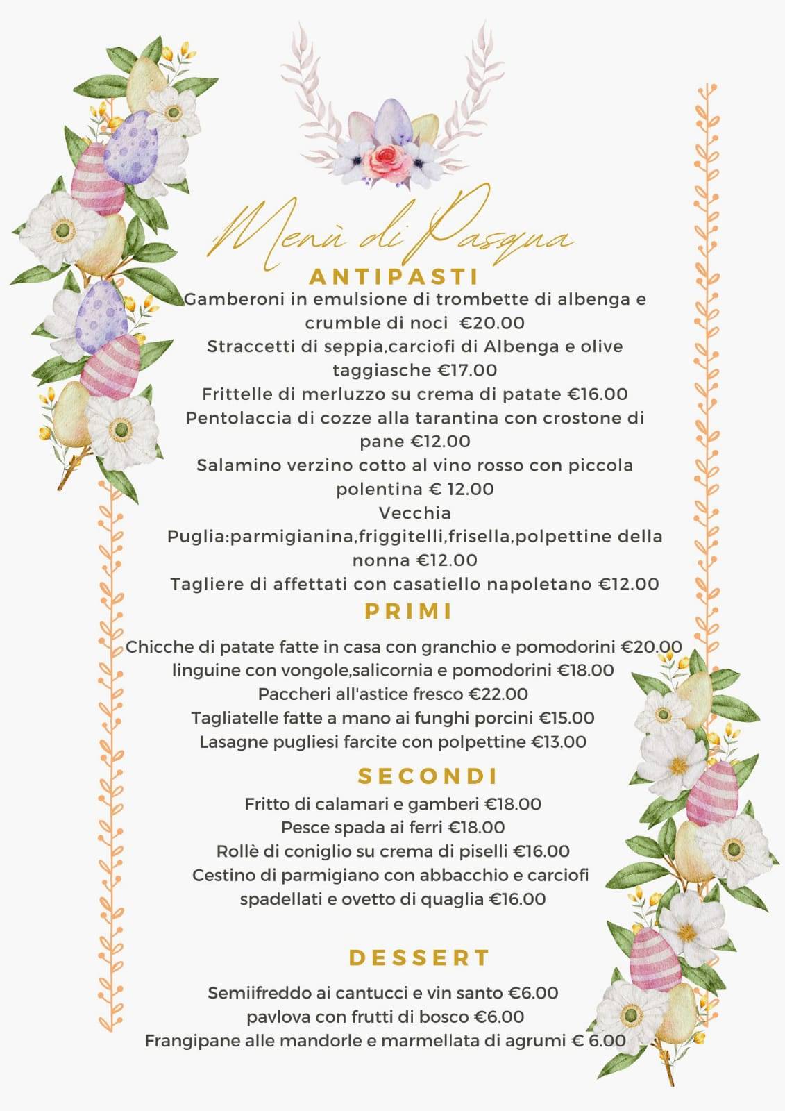 Menu di Sedici 
