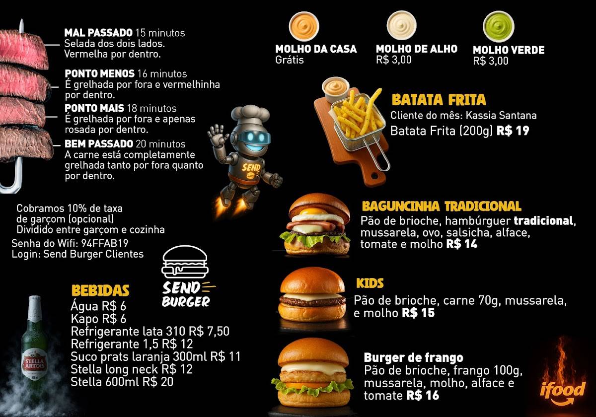 Send Burger cardápio