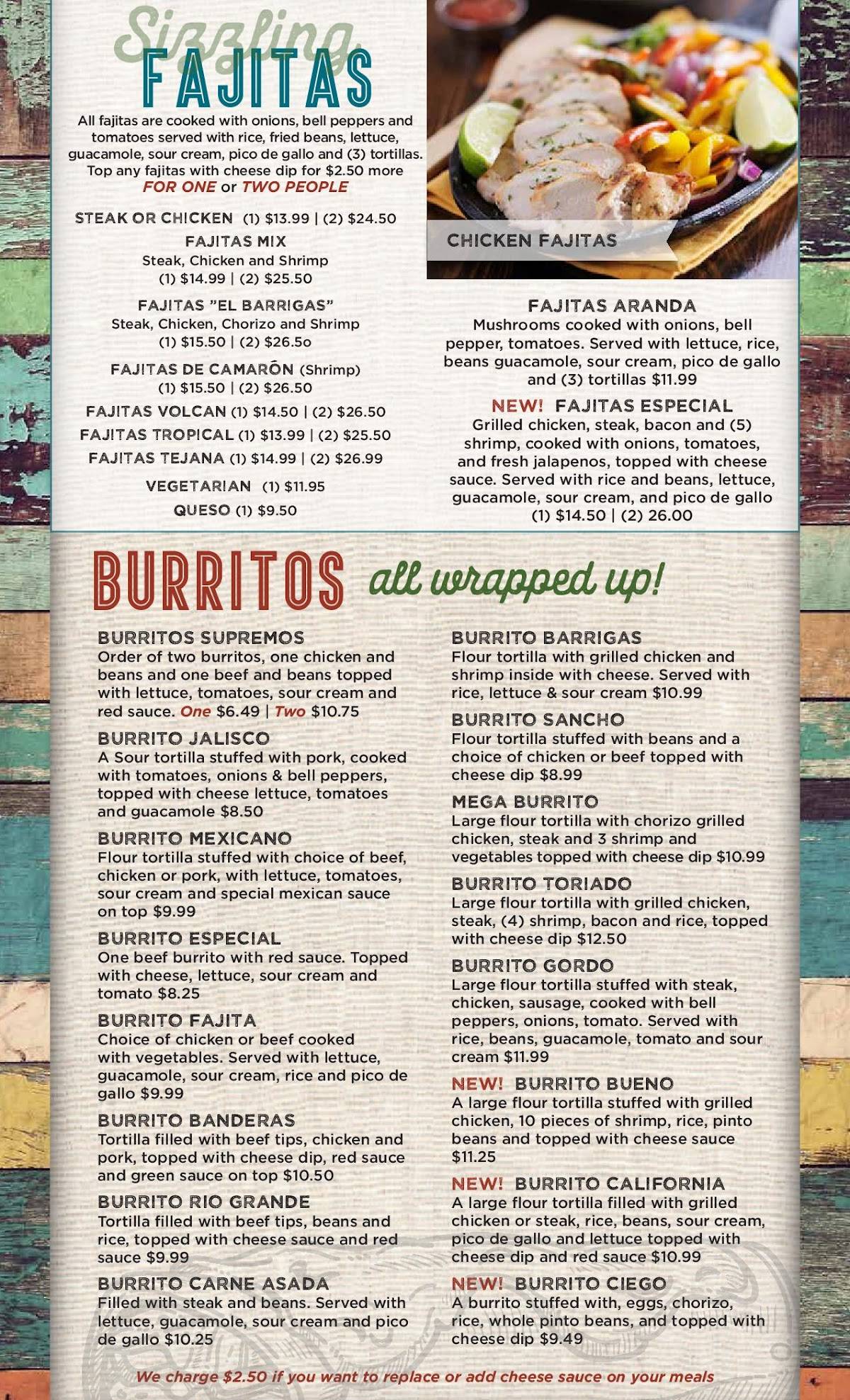 Menu at Señor Barrigas Mexican RestaurantMound City, Mound City