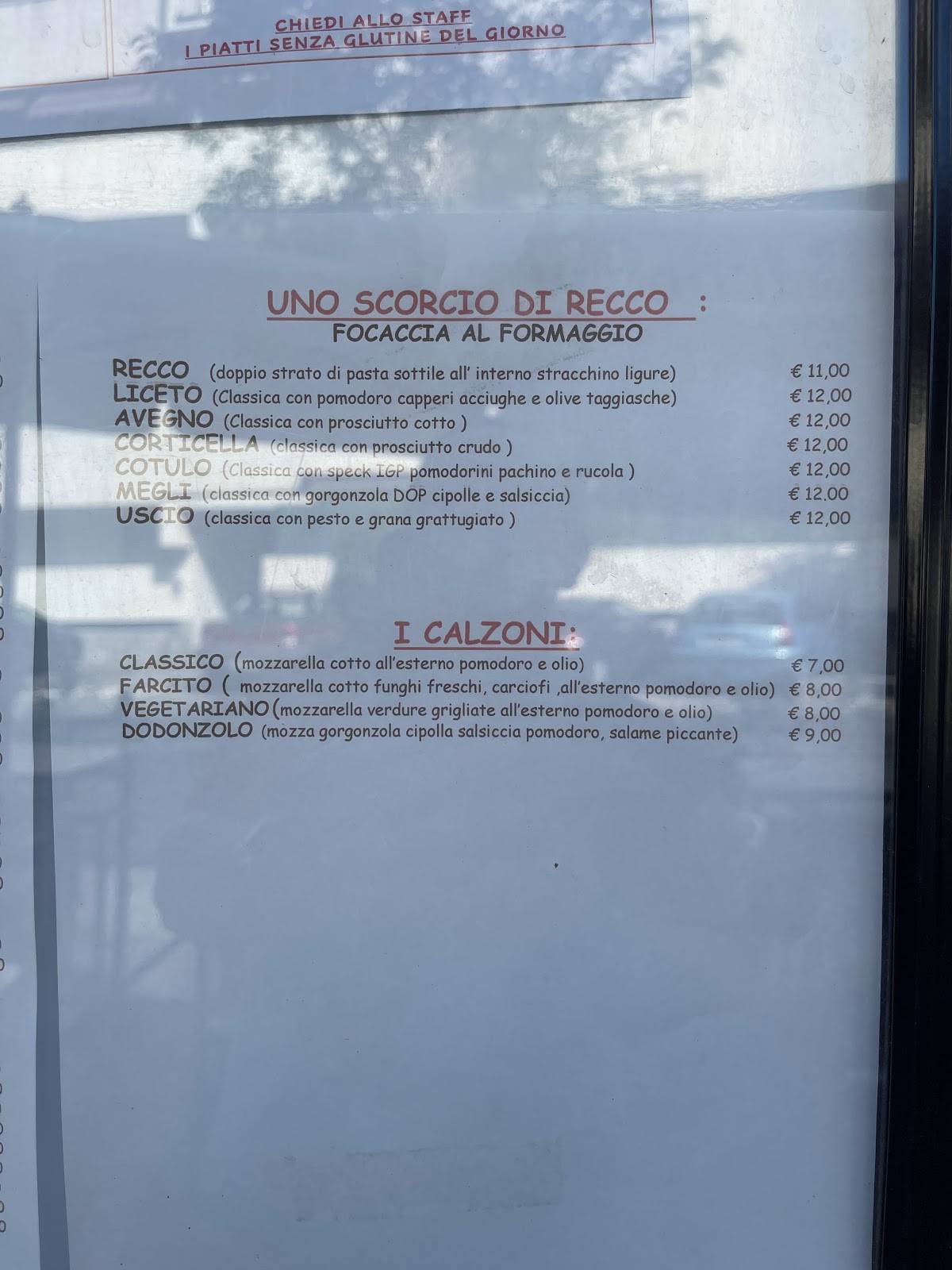 Menu Da Pizzeria Con Cucina Dodo Sestri Levante