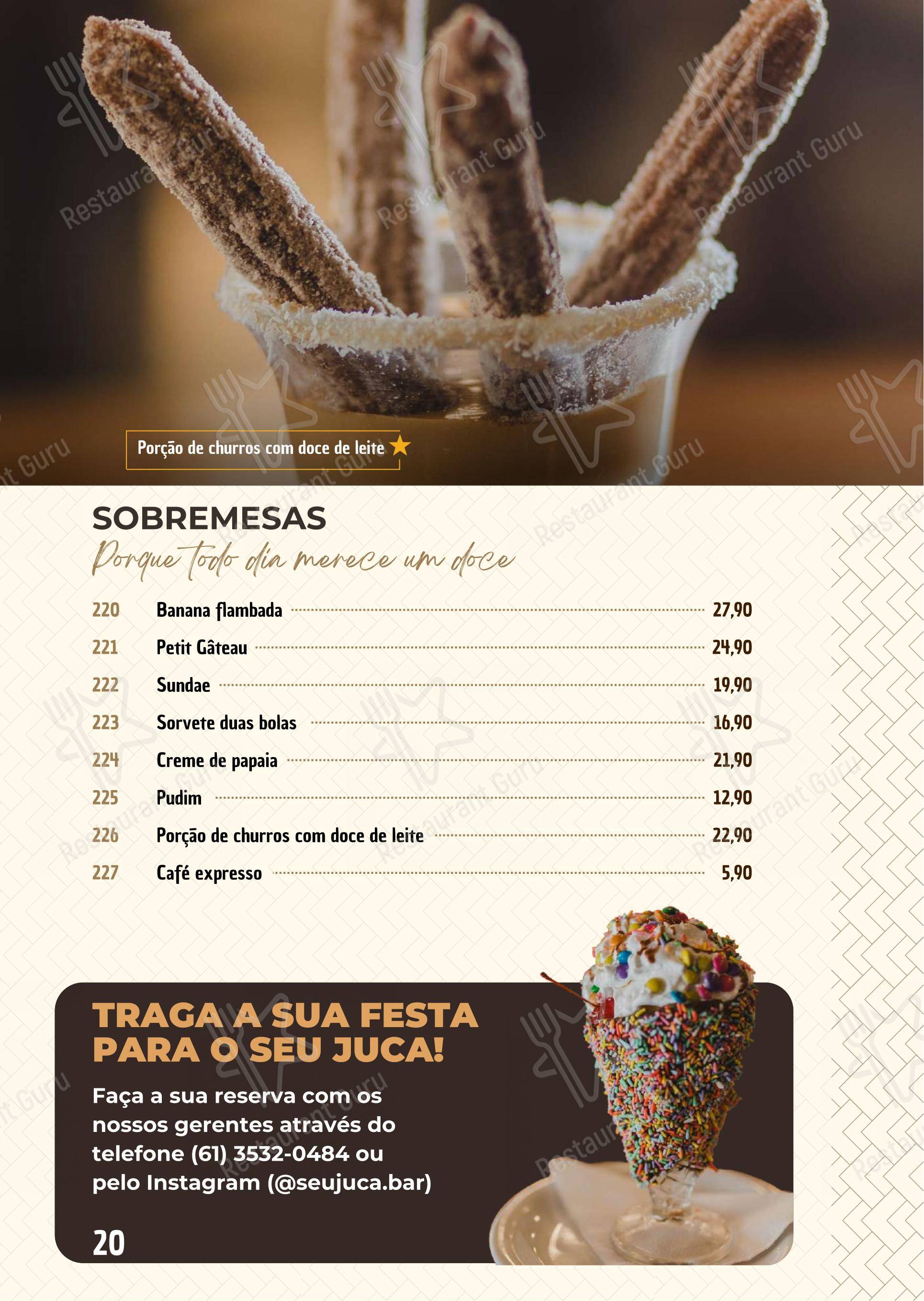 Seu Juca - Menu bar
