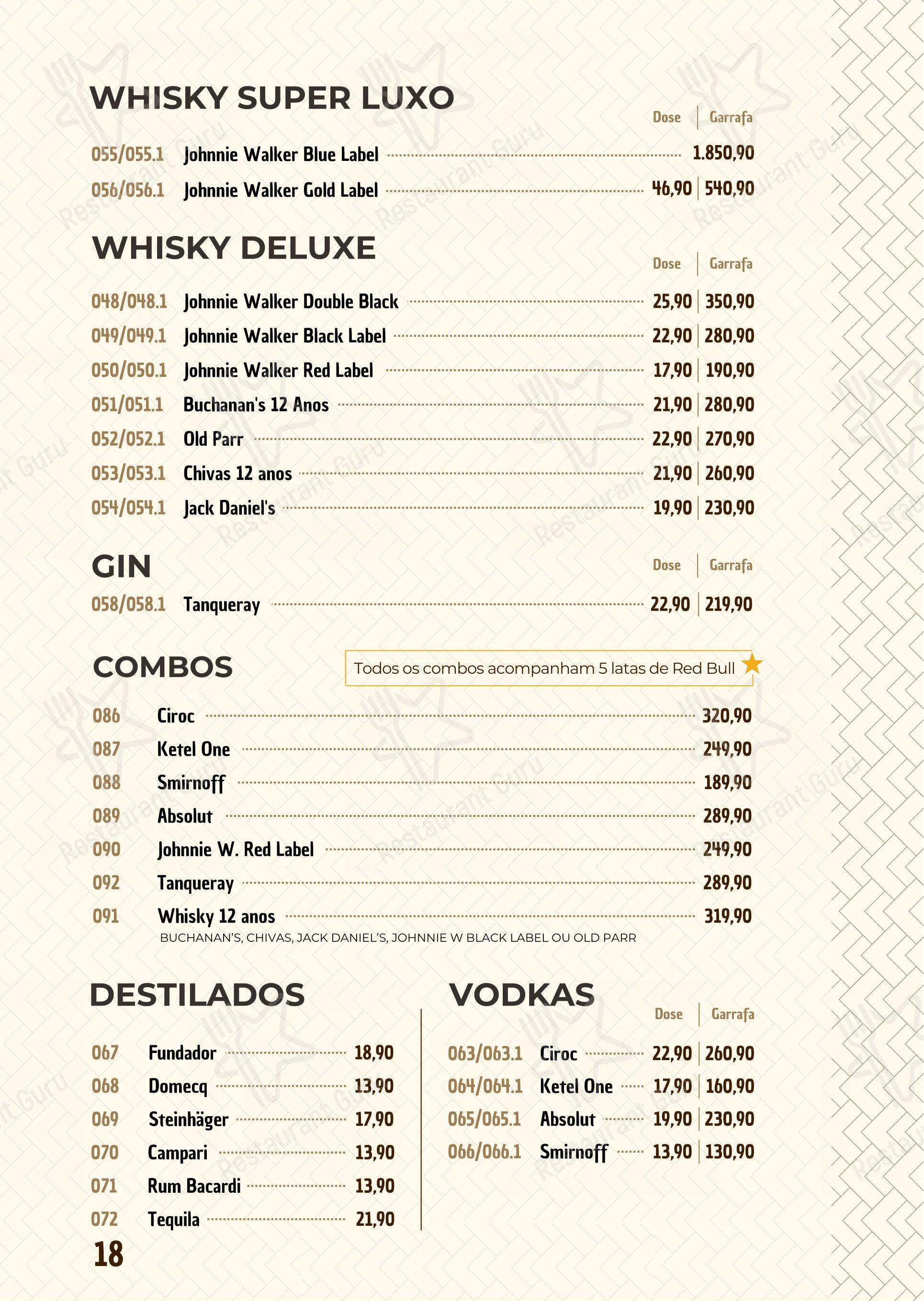 Menu bar para Seu Juca em Brasília