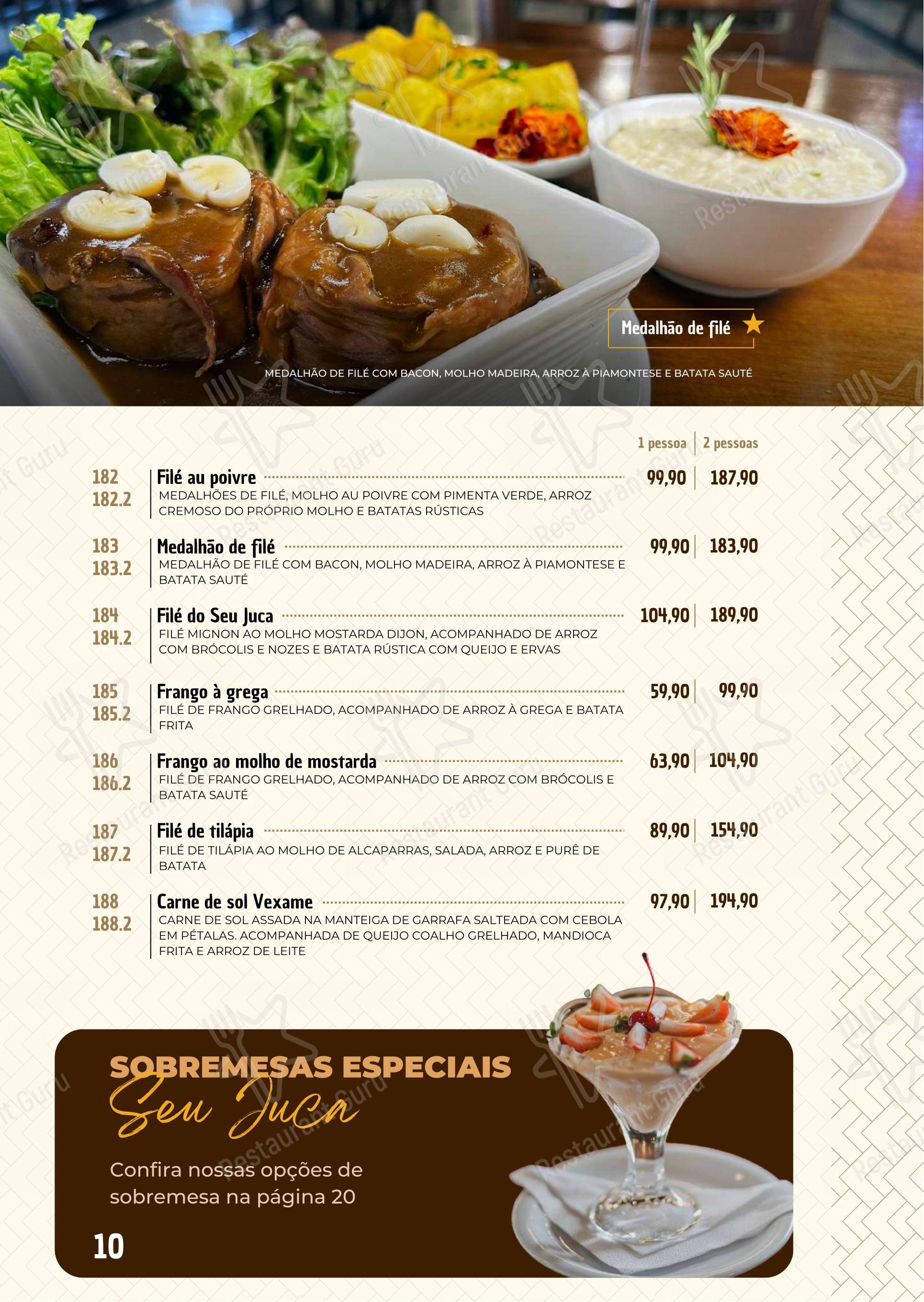 Seu Juca - Menu bar