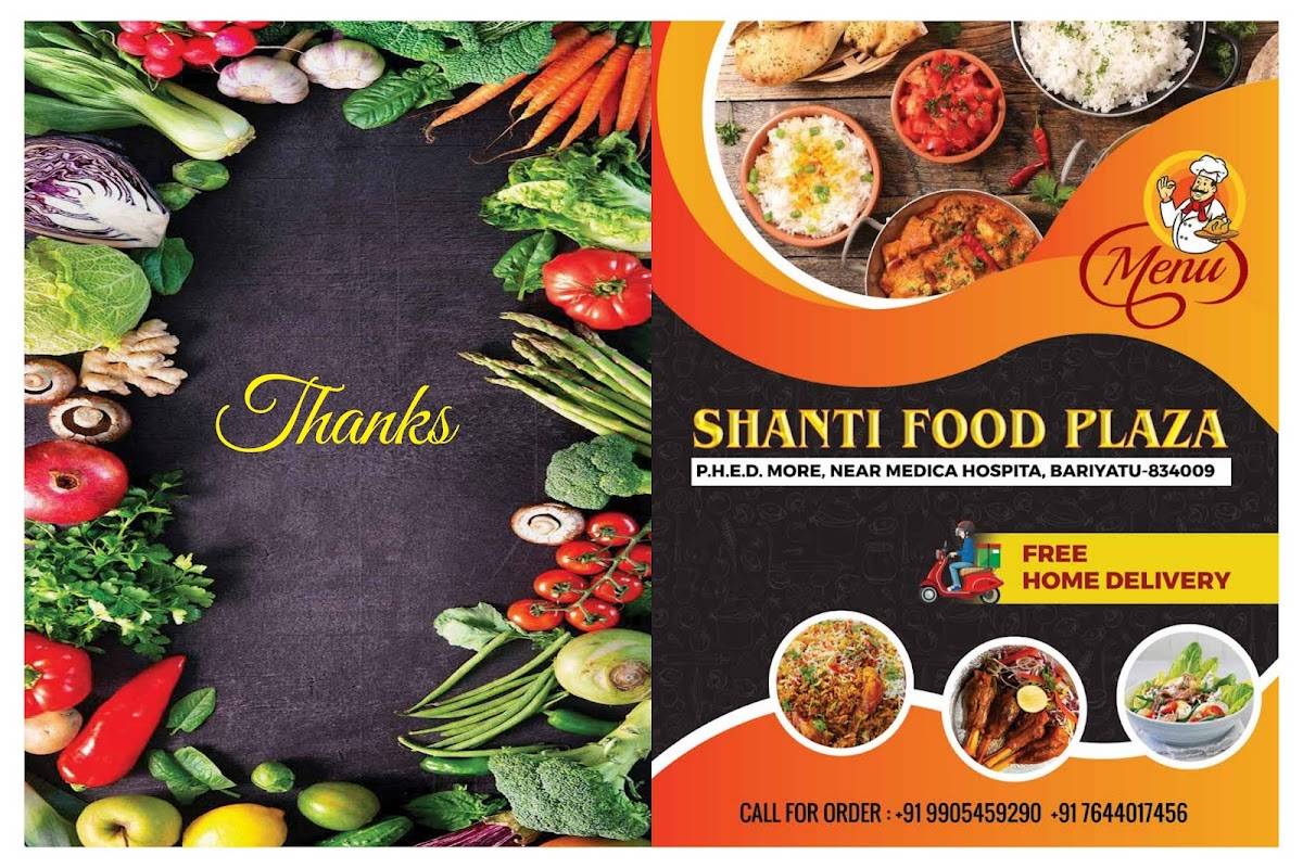 Shanti Food Plaza menu
