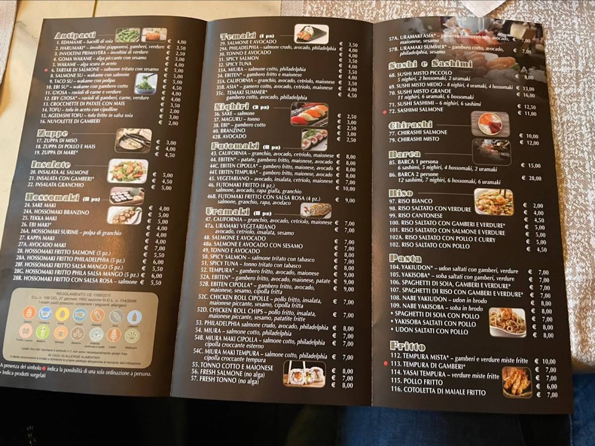 Menu di Shizen Milano 