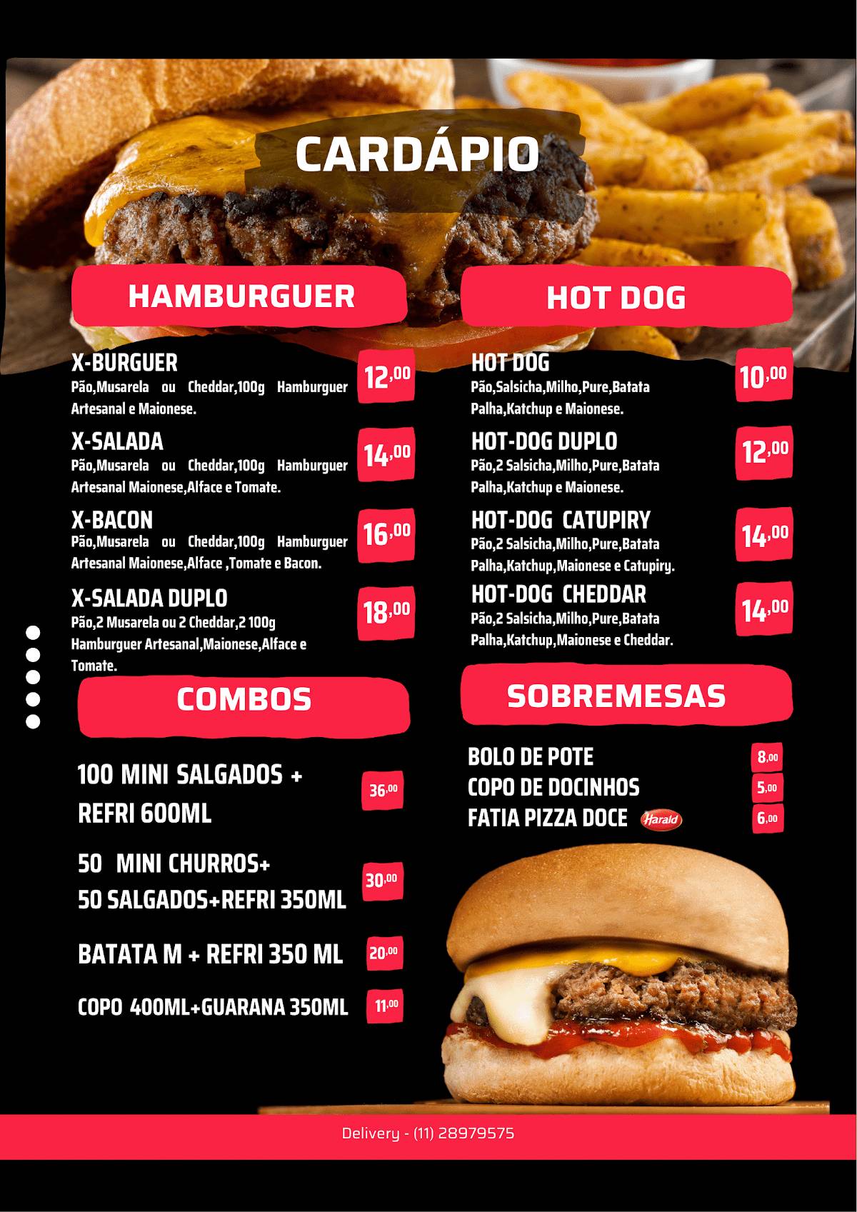 Show no Copo - Salgados cardápio