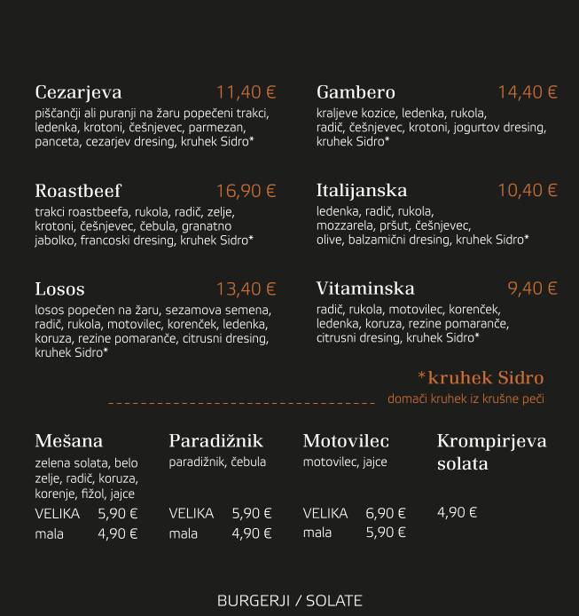 Menu di Sidro 
