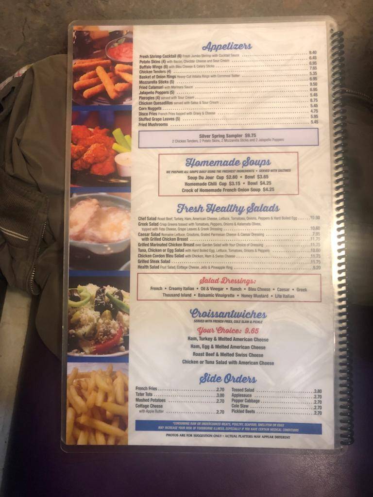Menu at Silver Spring Diner restaurant, Mechanicsburg