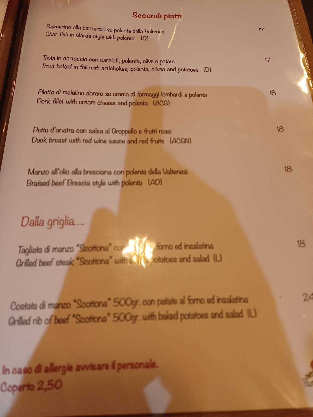 Menu di Trattoria Clementina 