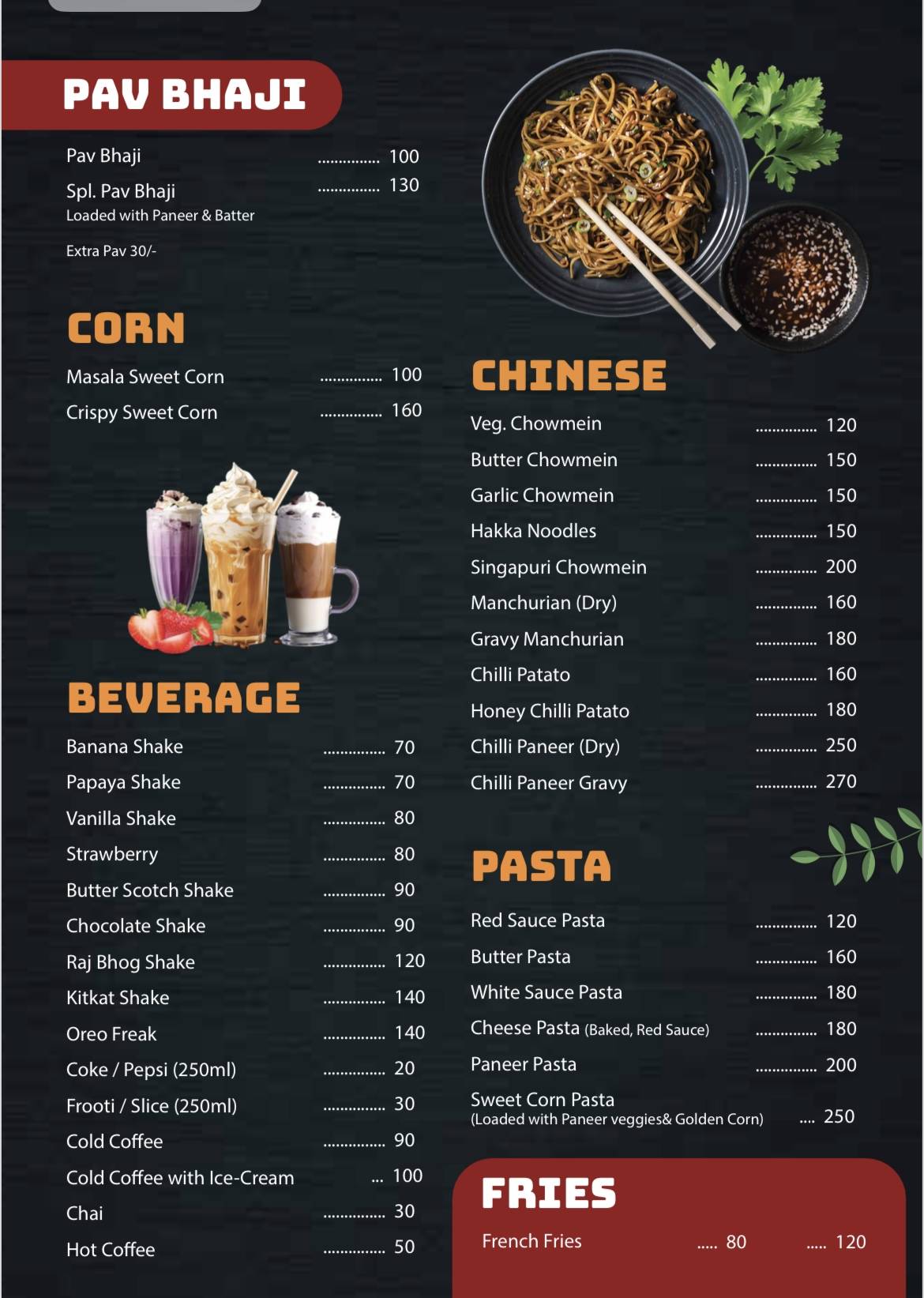 Sk Burger menu