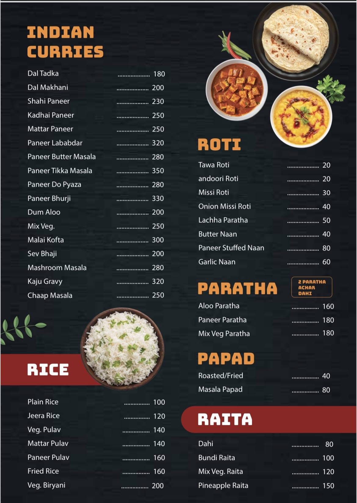 Sk Burger menu
