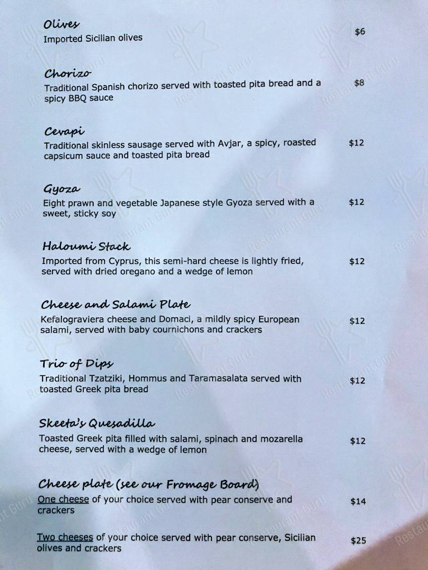 Menu at Skeeta’s Southside pub & bar, Jannali