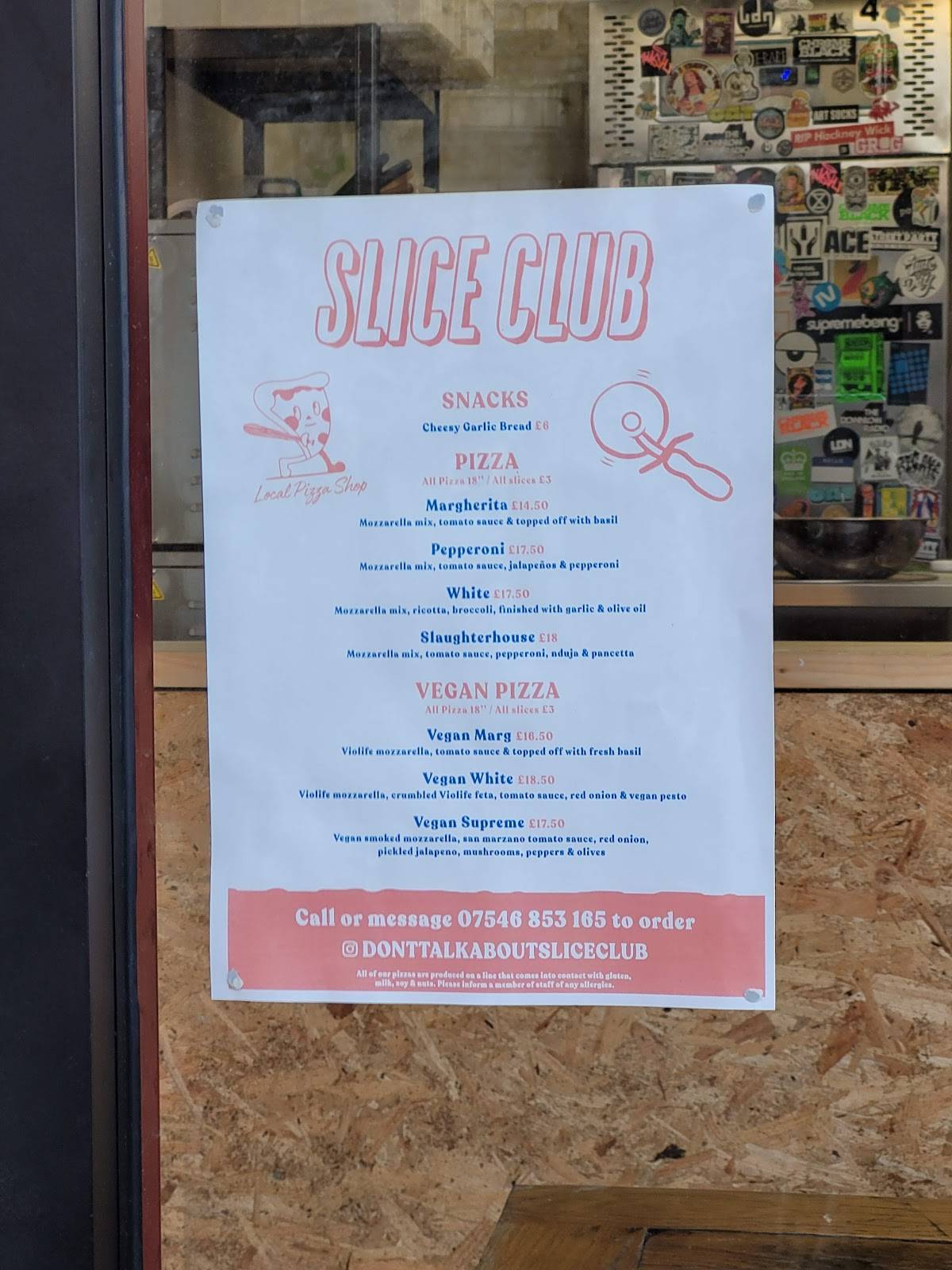 Menu at Slice Club - NY Pizza & Bar, London