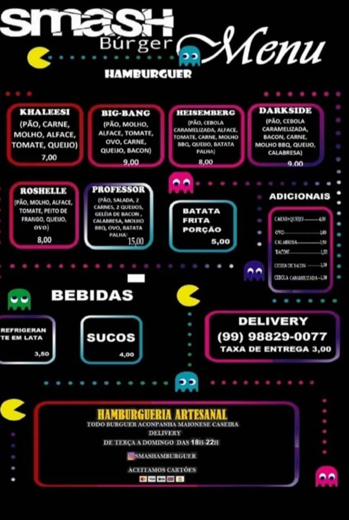 Smash Hamburgueria Artesanal cardápio