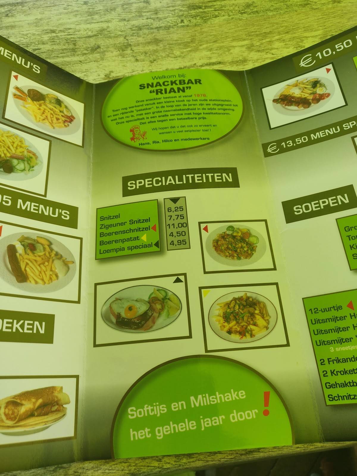 Menu de Snackbar Rian
