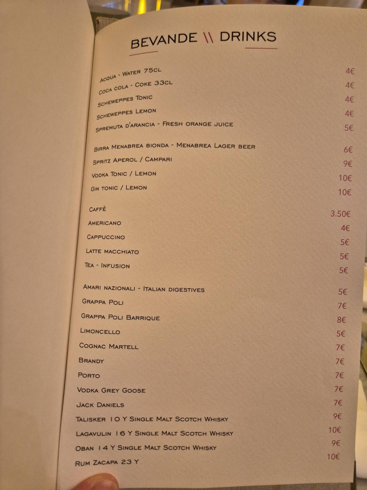 Menu di Ristorante Sofia Roma-Cucina Italiana 
