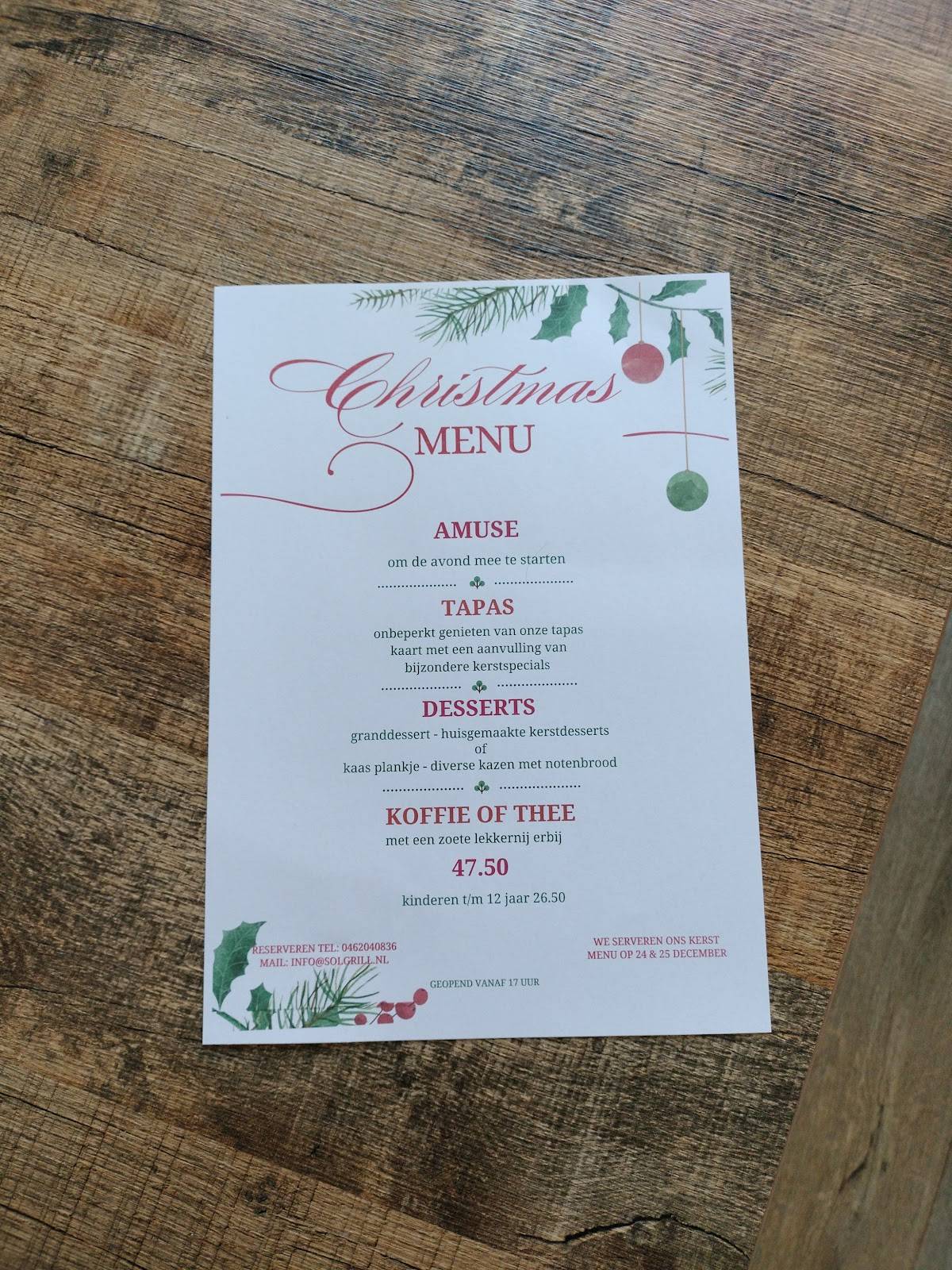 Menu de Sol Grill